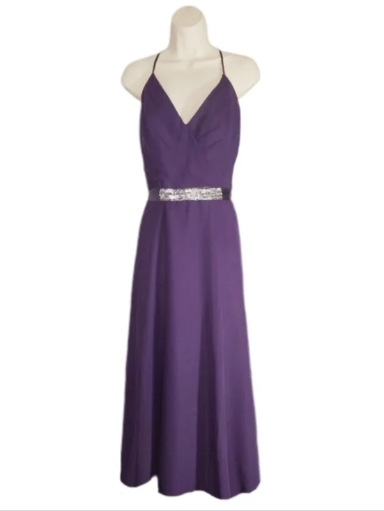Davinci Dress Rhinestones and Sequins Ribbon Belt Sash Purple Size 10 - Picture 3 of 14